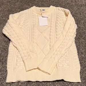 Aelfric Eden Ivory Cable Knit Sweater
